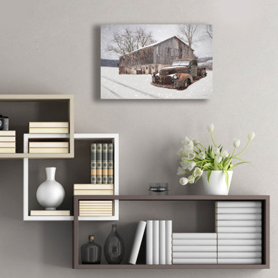  «Rustic Winter Charm» par Lori Deiter, art mural en verre acrylique