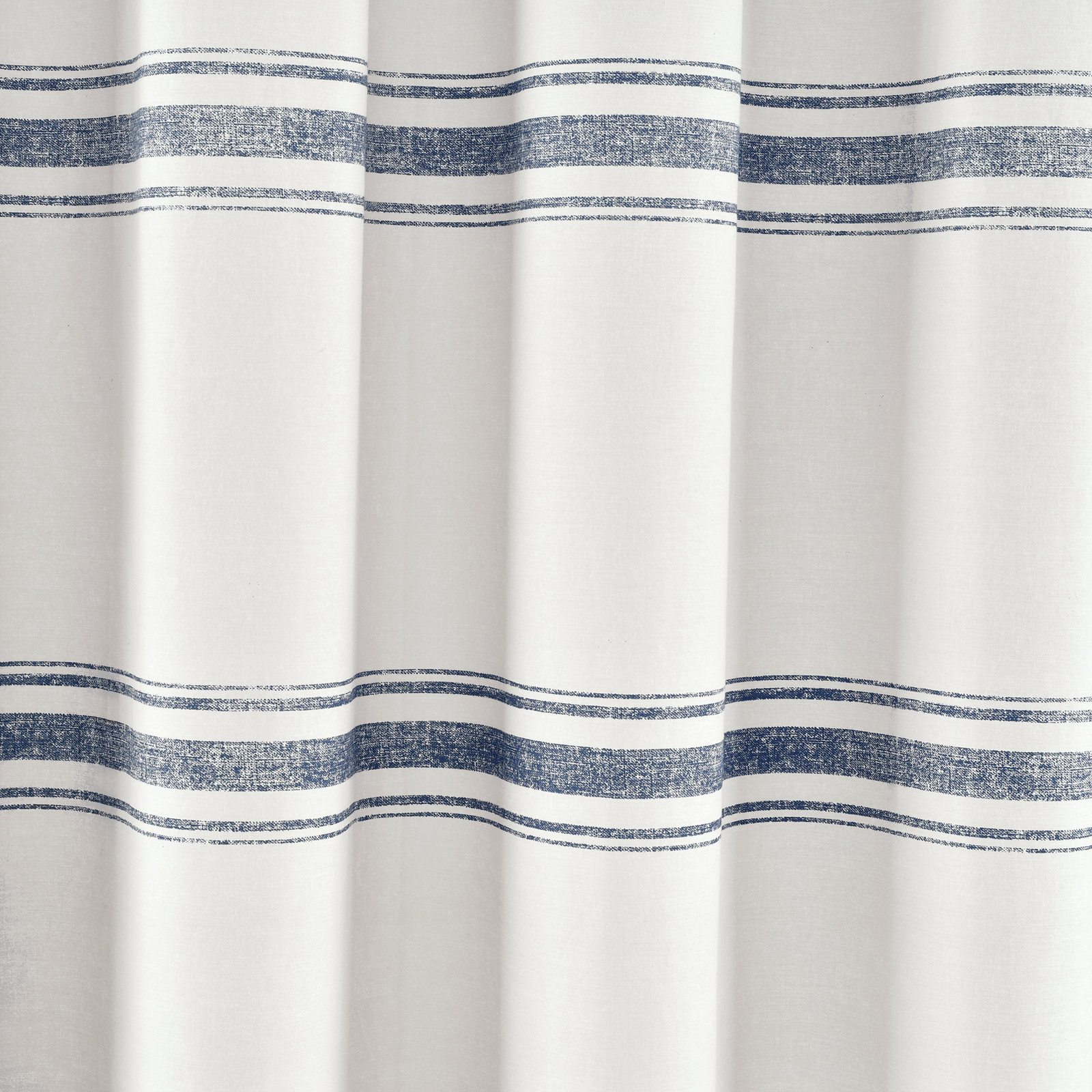 Gilroy Cotton Striped Shower Curtain, Navy
