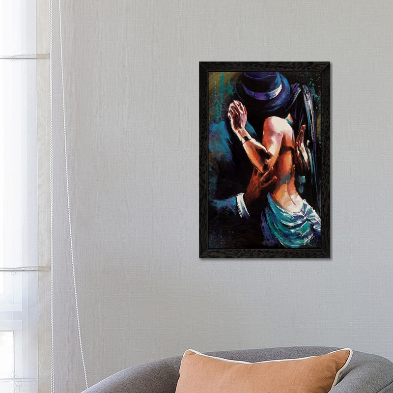 Passional 1 Piece Floater Frame Painting on Canvas, 66.04 cm H x 45.72 cm W, Black Framed