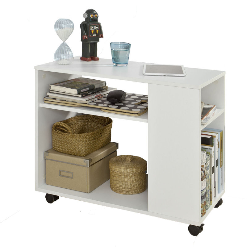 Wheel End Table, White