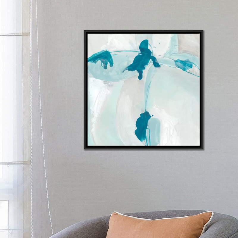 « trace echo i », impression sur toile, H 18 po x l 18 po x P 1,5 po, Toile avec cadre noir, Pas de tapis