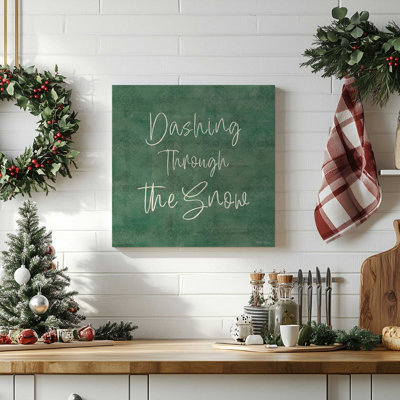 «Dashing Through the Snow», reproduction sur toile dans un cadre
