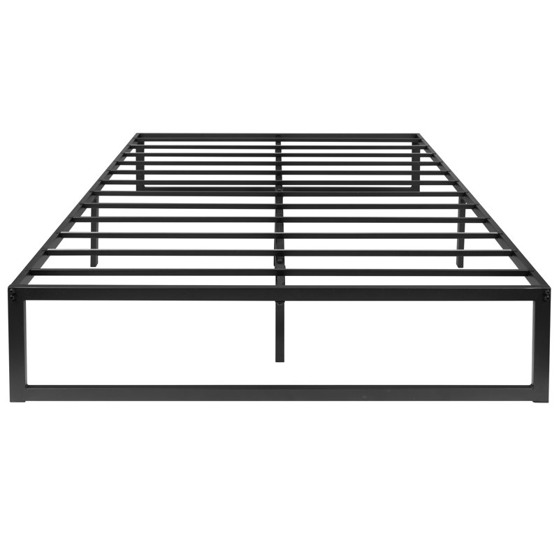 Morgan 14" Metal Platform Bed Frame with Steel Slat Supports and Quick Lock Functionality, Full