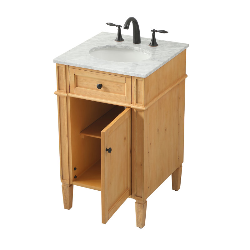Ensemble de meuble-lavabo simple 21 po Rivers, Brun clair
