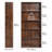 5 Tiers Narrow Bookshelf, 53 In Wooden Open Bookcase With Height-Adjustable Shelf, Freestanding Tall Display Storage Floor Bookcase Bookshelf For Library, Bedroom, Living Room, Office, Brown