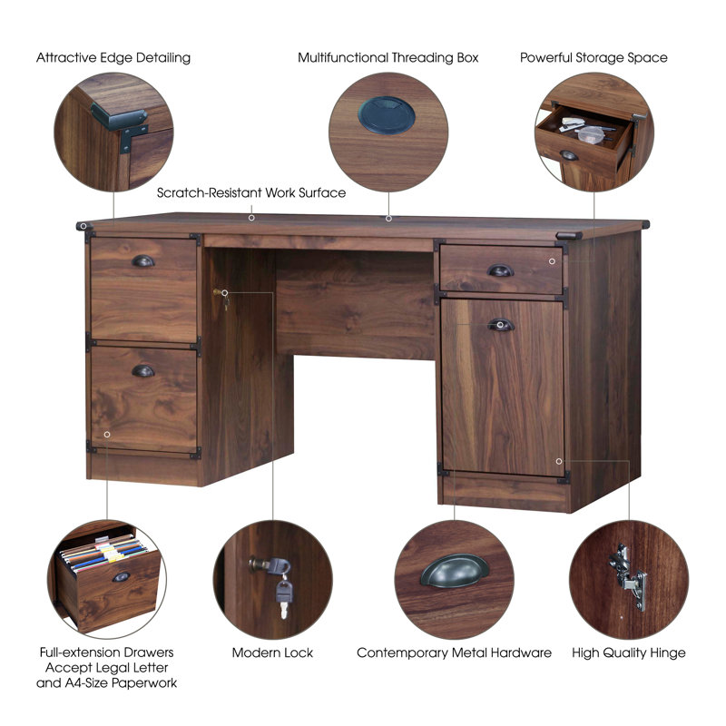Philo Executive Desk, Walnut