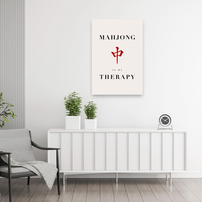 Mahjong, jeu, thérapie, classique, élégant, minimaliste, art mural, 36" H x 24" W