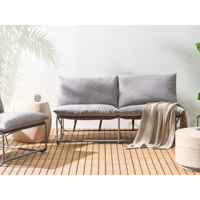 Bessi 160 cm W Steel Patio Sofa with Cushions