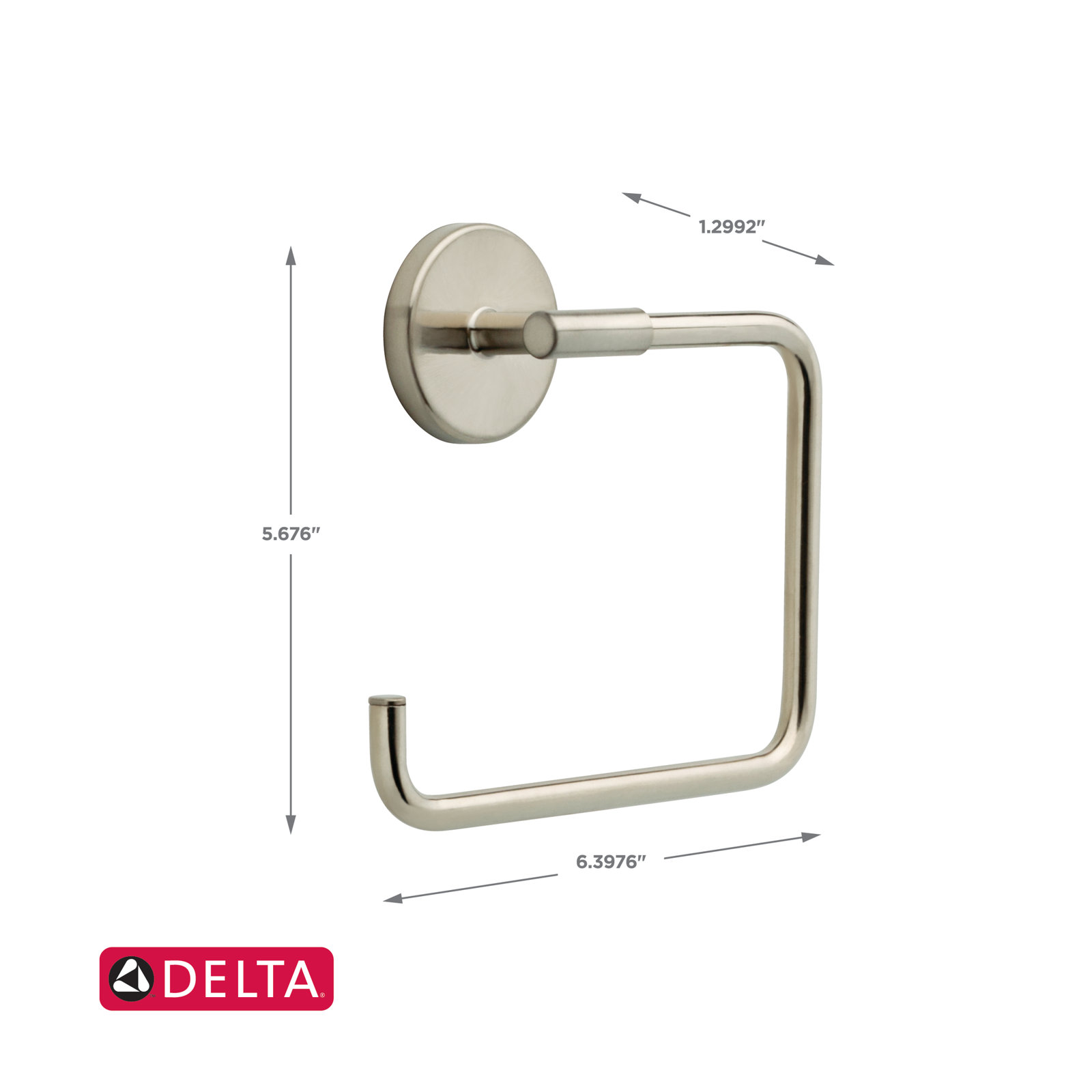 Trinsic Wall Mount Square Open Towel Ring Bath Hardware Accessory, Stainless