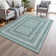 Machine Washable Indoor/Outdoor Xhevrie Teal Rug