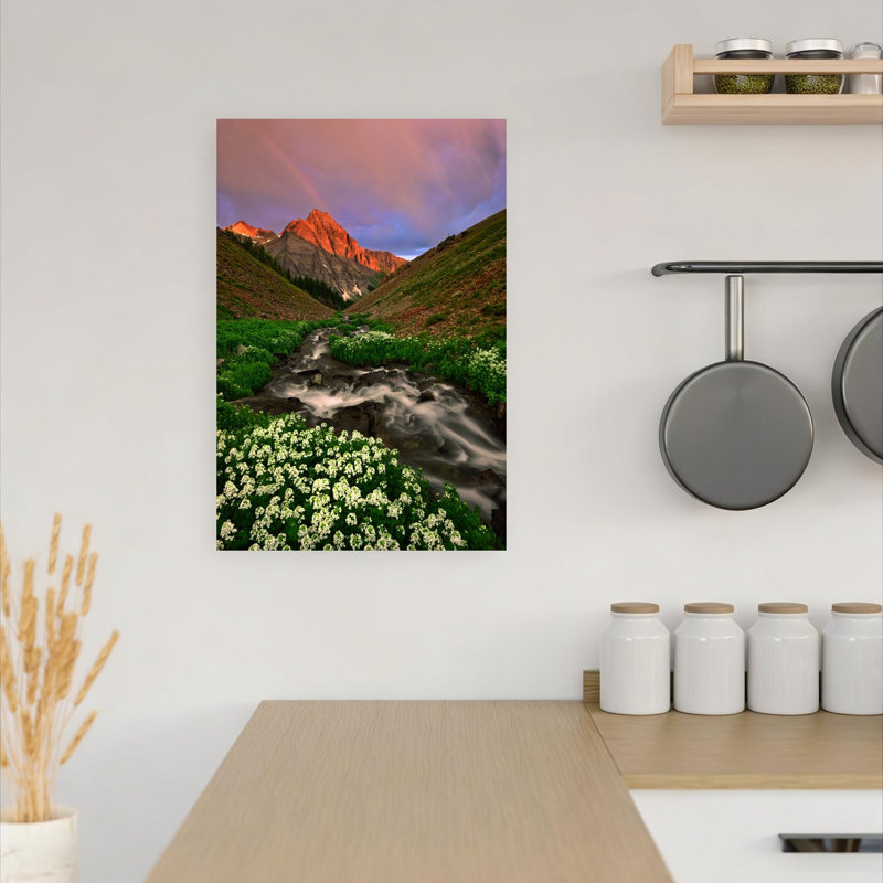 Rainbow Over Dallas Peak Abstract Contemporary Flower Landscape Wall Art Print 1 Piece Wrapped Canvas Wall Art