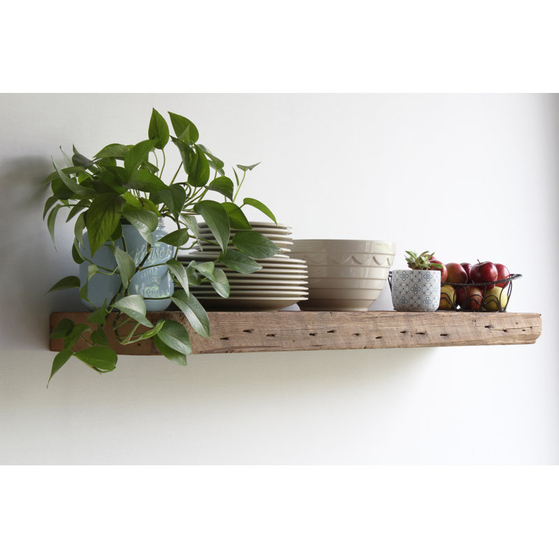 Bugbee 2 Piece Reclaimed Barn Wood Floating Shelf, 3" H x 48"W x 11" D