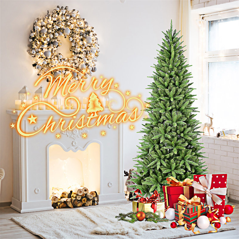 Arbre de Noël mince avec support en métal, 4', Non pré-éclairé
