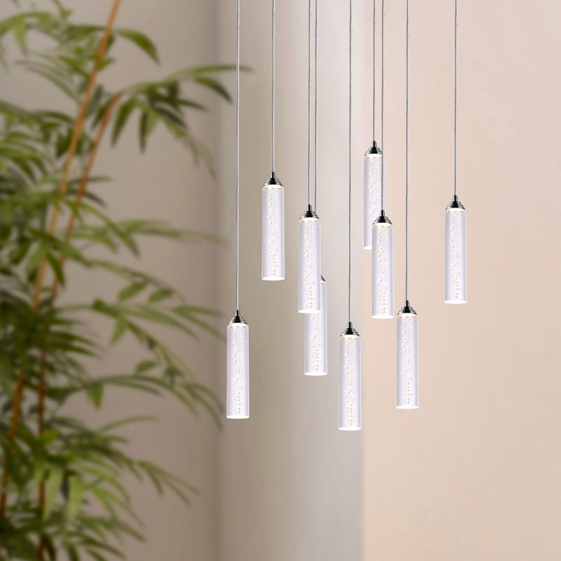 Luminaire suspendu cylindrique à DEL 9 lumières Ardrie, H 6,7 po x l 1,8 po x P 1,8 po