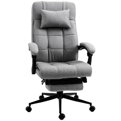 Vinsetto Executive Linen-Feel Fabric Office Chair High Back Swivel Task Chair With Adjustable Height Upholstered Retractable Footrest -  Latitude RunÂ®, 9B84F6E182AD48EEBEF31D73D390C8D1