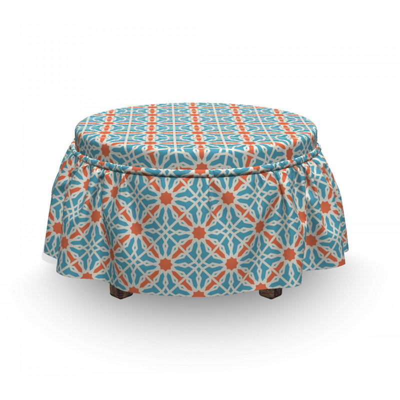Housse pour repose-pieds marocain en treillis
