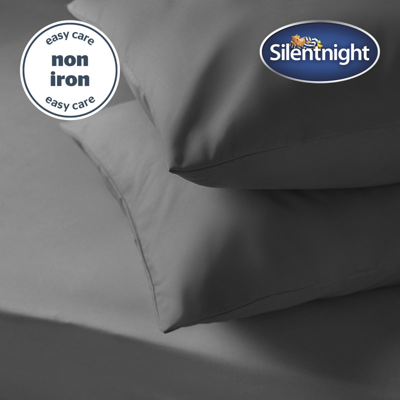 Silentnight Supersoft Plain Microfibre Housewife Pillowcase, Charcoal
