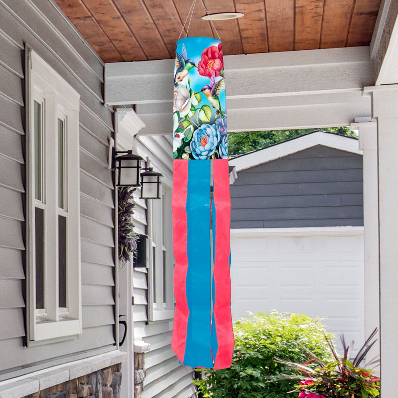 Hummingbirds & Roses Spring Windsock