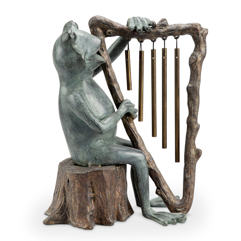 Frog Playing the Harp Garden Statue