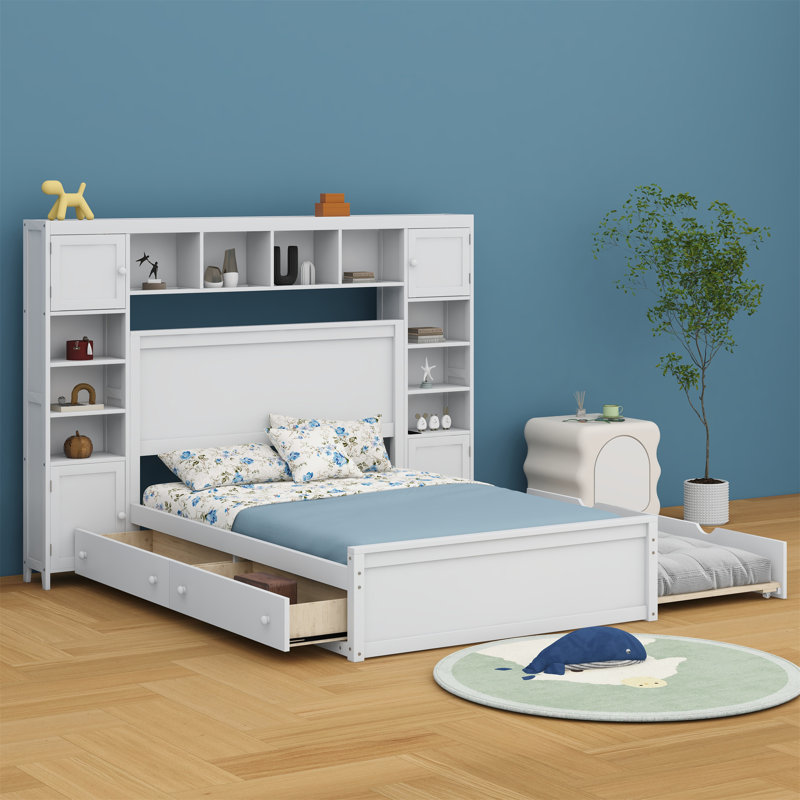 Pinka Bookcase Bed, White