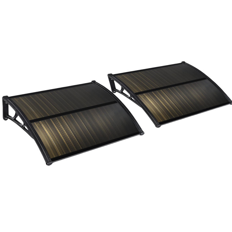 Yescom 29.9'' W x 8.9'' D Plastic Cover Retractable Patio Awning, Brown