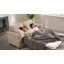 Causeuse-lit 74 po en lin avec matelas en mousse à mémoire de forme, beige-511028448-511028450