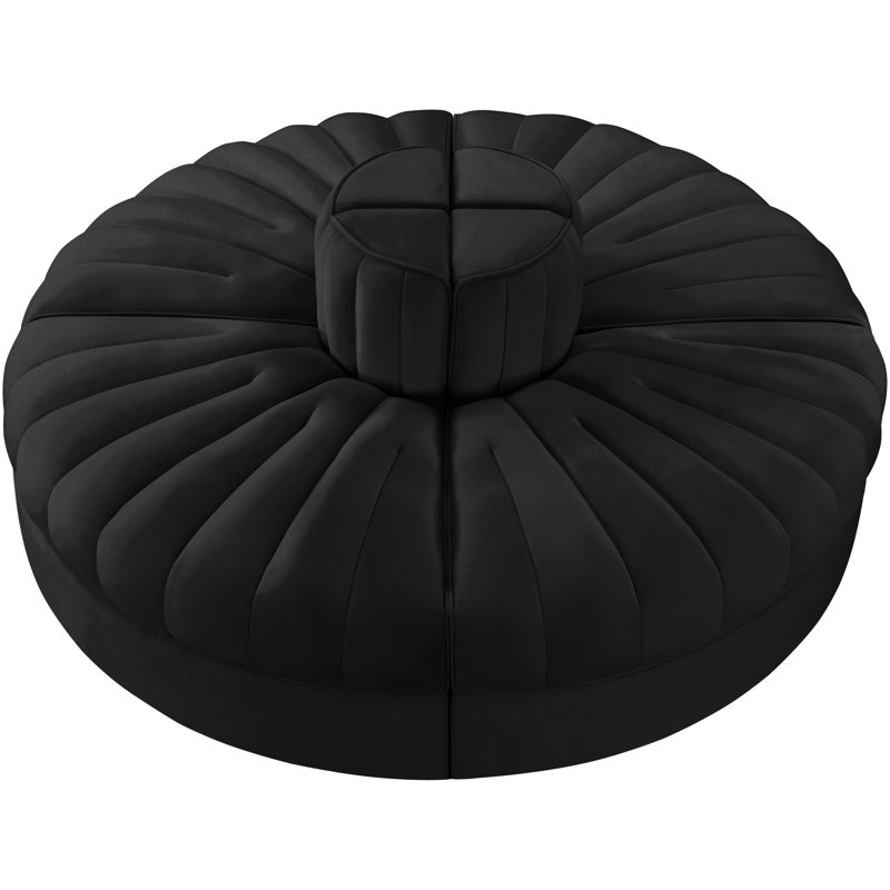 Tissu 4 pièces Paynton Velvet Performance Canapé modulaire, Noir