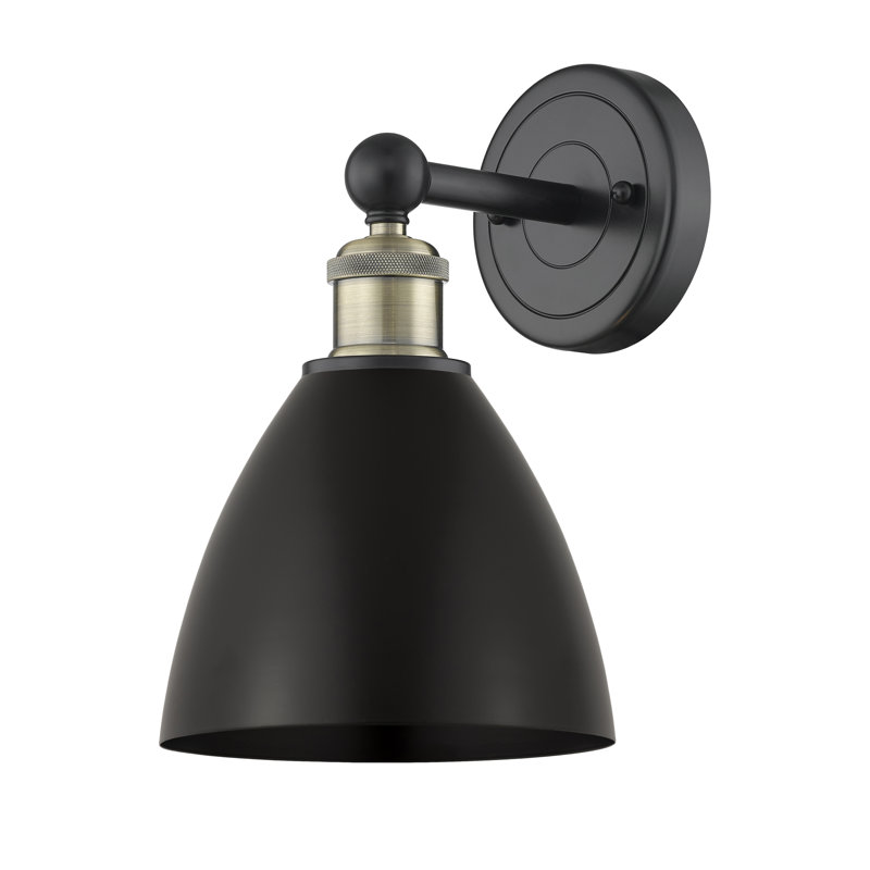 Arpita Armed Sconce, Black Antique Brass, Matte Black