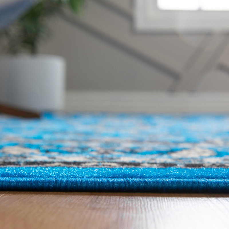 Tapis bourgogne Bhatari, Bright Blue, Rectangle 10' x 13'1"