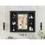 Armoire de rangement murale de salle de bain 35 po x 28 po, armoire à pharmacie, armoire murale moderne avec miroir, armoire à miroir avec 6 tablettes ouvertes (meuble-lavabo non inclus)