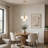 4 - Light Modern Sputnik Globe Chandelier with Opal Glass Shades, Adjustable Height