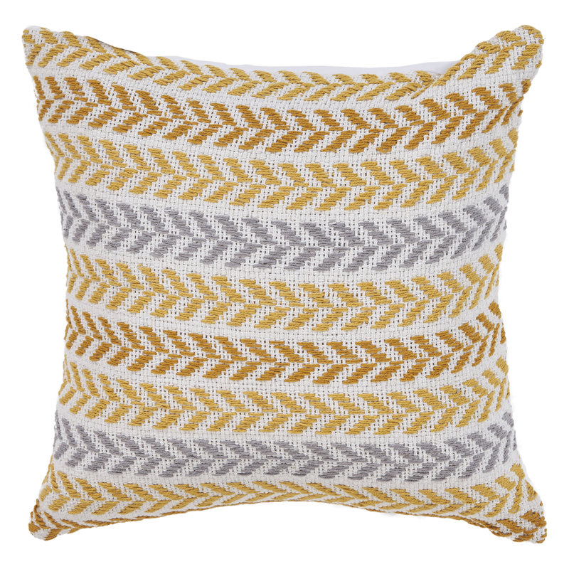 Hand-Woven Chevron Cotton Throw Pillow