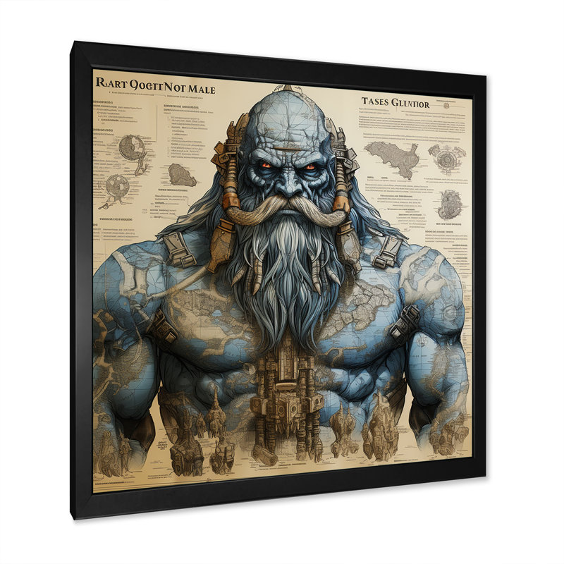Mystic Blue, impression géante sur toile, Cadre simple noir, H 16 po x l 16 po x P 1 po