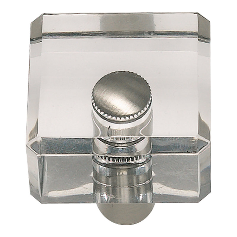 Optimism 1 1/4" Length Square Knob, Brushed Nickel