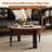 33.46" Solid Wood Round Coffee Table with Hidden Storage Drawers, Vintage French Style Center Table for Living Room