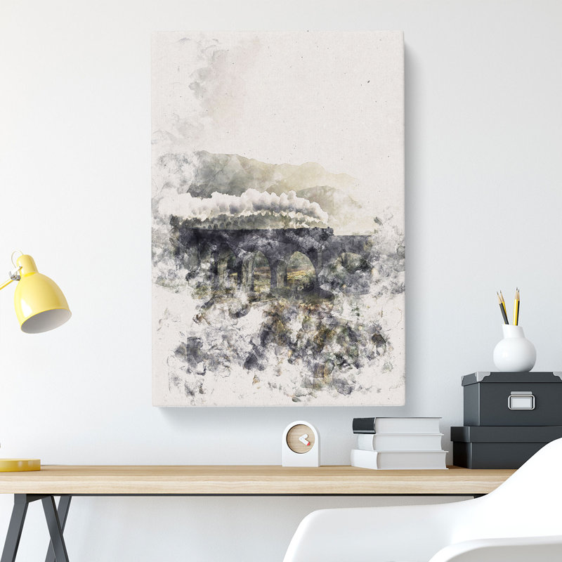 Steam Train over Glenfinnan Viaduct - Wrapped Canvas, 76cm H x 50cm W x 3cm D