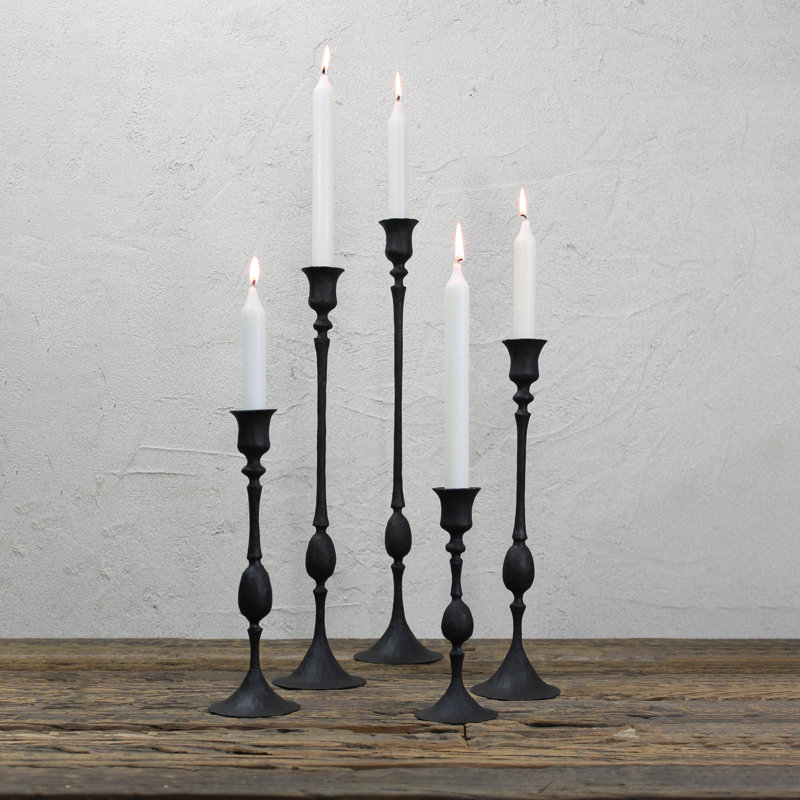 Metal Tabletop Candlestick, 20" H x 4" W x 4" D