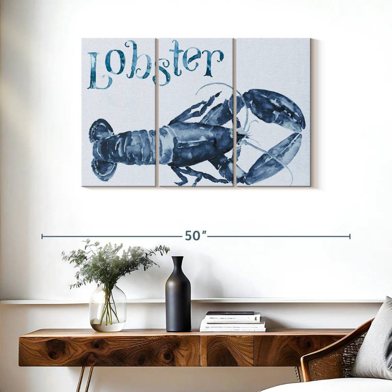 Brampt Beach House Kitchen Blue Lobster, 24" H x 38" W