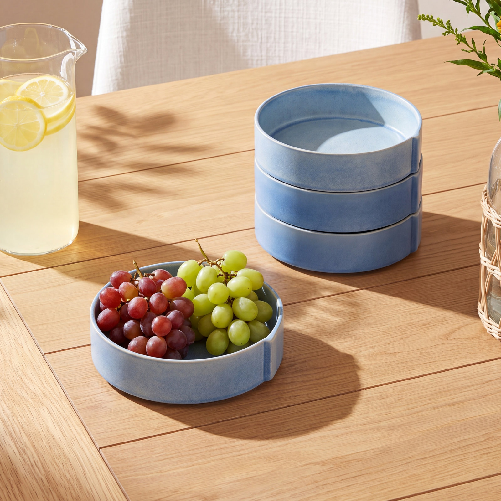Bao Stoneware Pasta Bowl, Blue