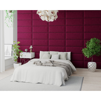 Kartina 30 cm x 75 cm Peel and Stick Upholstered Wall Paneling in Berry