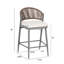 Ensemble de 2 tabourets de comptoir avec cadre en métal et rotin PE, ensemble de 2, gris mat