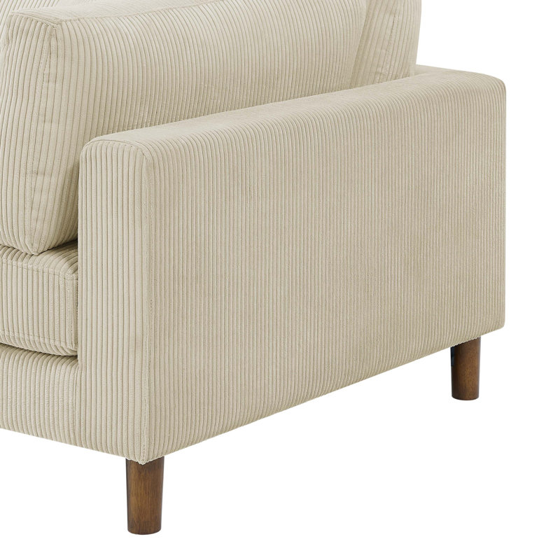 Assel 116'' Corduroy Sofa, Cream