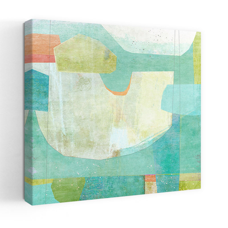 Aqua Pool Abstract Contemporary Art, 18" H x 18" W