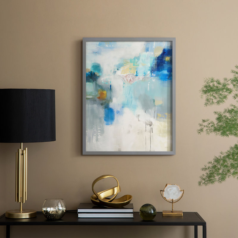 Celeste Motion I, reproduction encadrée - bois massif, Gris, H 15 po x l 12 po