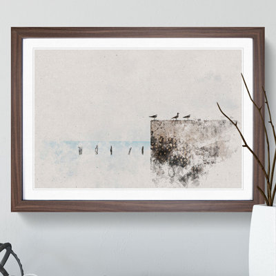 Seagulls by The Sea Watercolour - Picture Frame Graphic Art