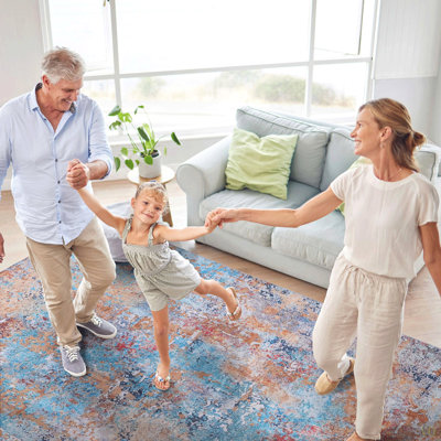 5X8 Area Rug For Living Room, Machine Washable Arearug, Low-Pile, Non-Slip, Non-Shedding, Foldable, Kid & Pet Friendly - Area Rugs For Living Room, Bedroom, Kitchen (5'X8')