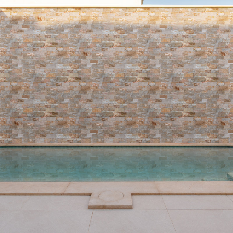 Stonecrest 9 in. x 24 in. Split Face Natural Stone Ledger Panel Wall Tile, Sydney Glow