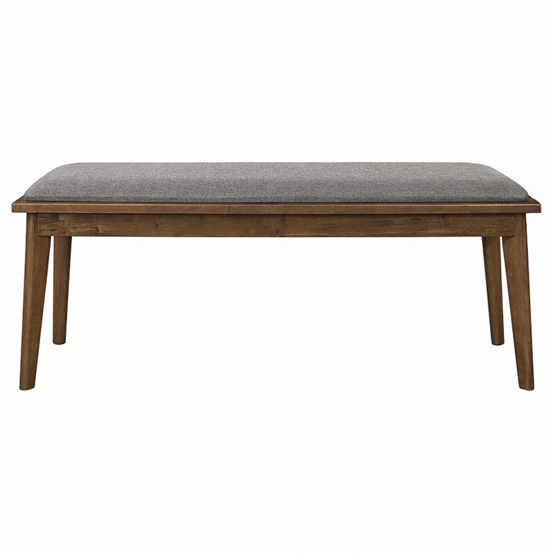 Natural Walnut Upholstered Dining Bench