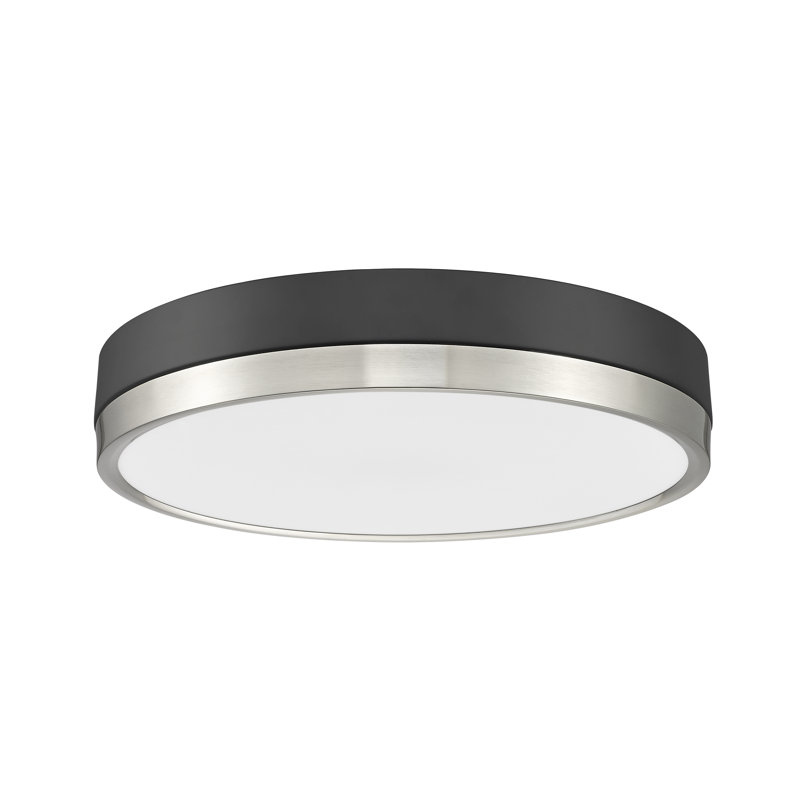 Plafonnier encastré 1 lumière Brexleigh en noir mat, Noir mat / nickel brossé