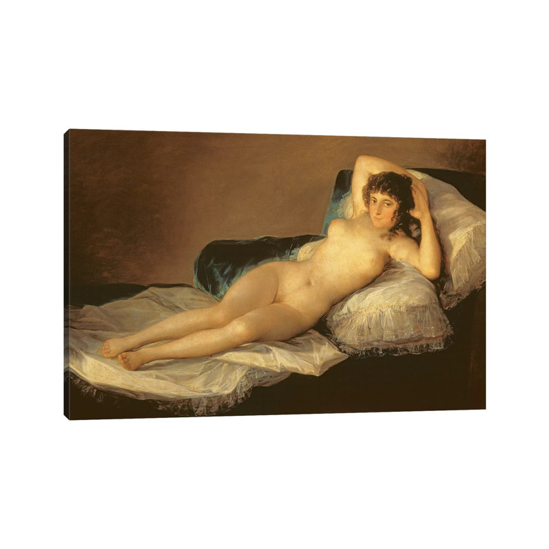 The Naked Maja, C.1800 by Francisco Goya - Wrapped Canvas Painting, 66.04 cm H x 45.72 cm W x 1.91 cm D